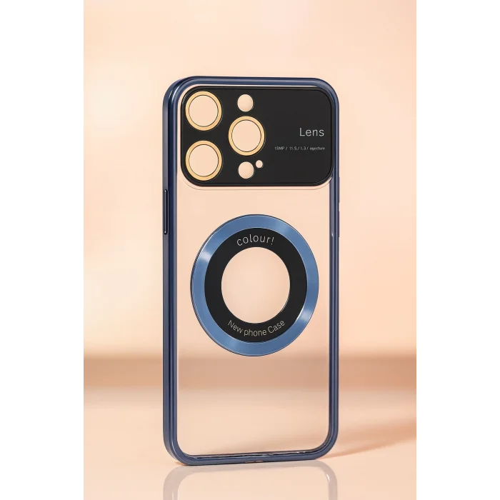 İphone 15 Pro Kılıf Kamera Korumalı Magsafe Colourl Mavi