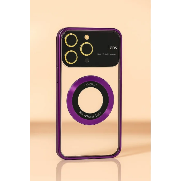 İphone 15 Pro Kılıf Kamera Korumalı Magsafe Colourl Mor