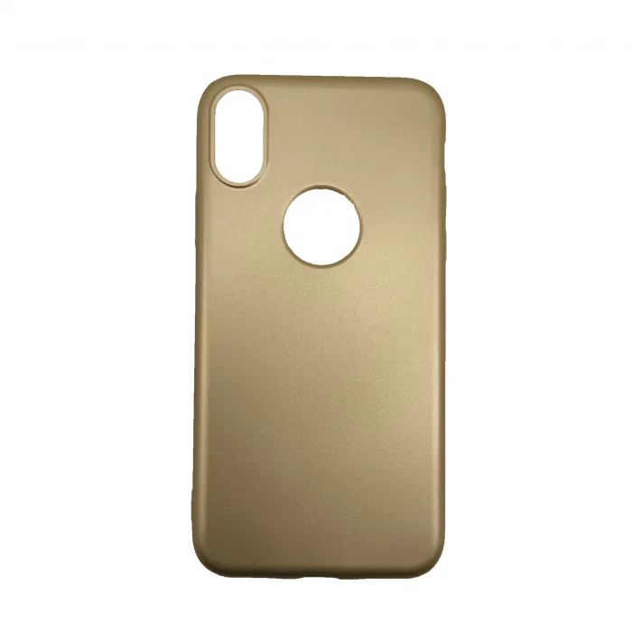 İphone X Ve XS Arka Kılıf Rubber Silikon Gold