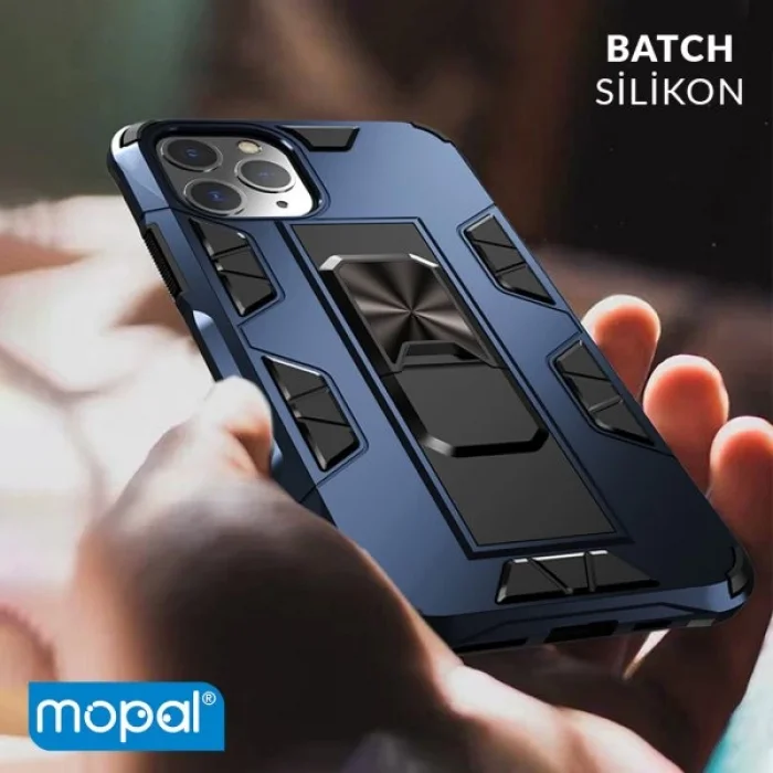 İphone X Ve XS Kılıf Standlı Yüzüklü Batch Silikon Kırmızı