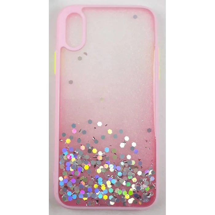 İphone X Ve XS Kılıf Novel Silikon Şeffaf Pembe