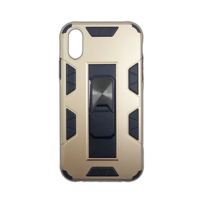 İphone XR Kılıf Standlı Yüzüklü Batch Silikon Gold