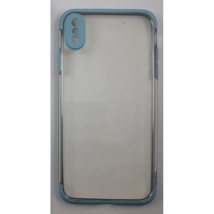 İphone XS Max Kılıf Şeffaf Silikon Kenarı Turkuaz