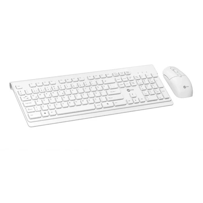 Klavye Mouse Set Kablosuz Türkçe Q Lenovo Lecoo KW203 Beyaz