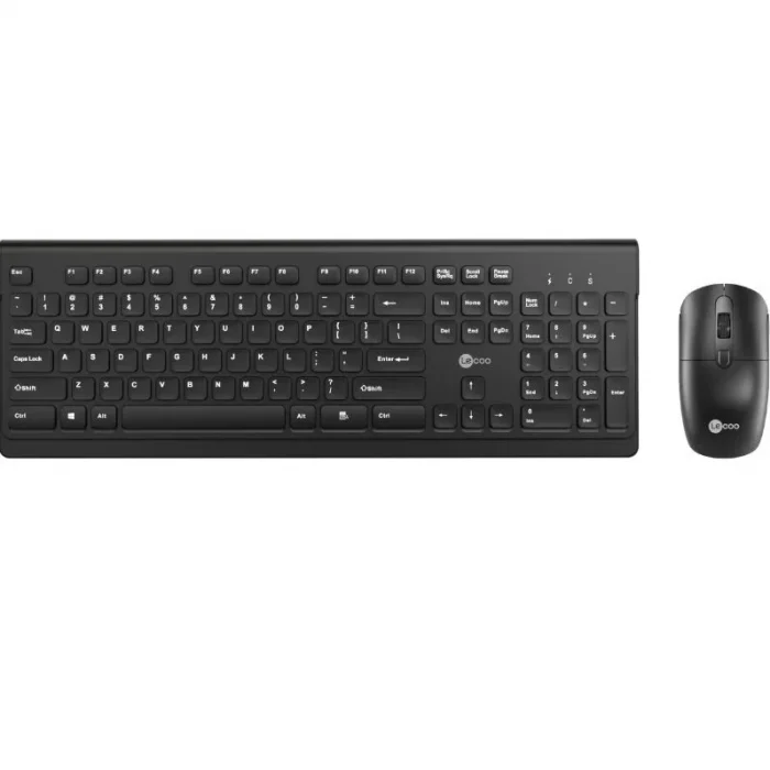 Klavye Mouse Set Kablosuz Türkçe Q Lenovo Lecoo KW203 Siyah