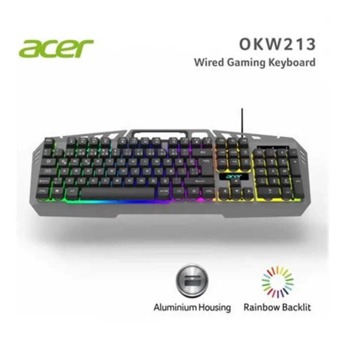 Klavye Oyuncu Gaming RGB Aydınlatmalı Acer Okw2135