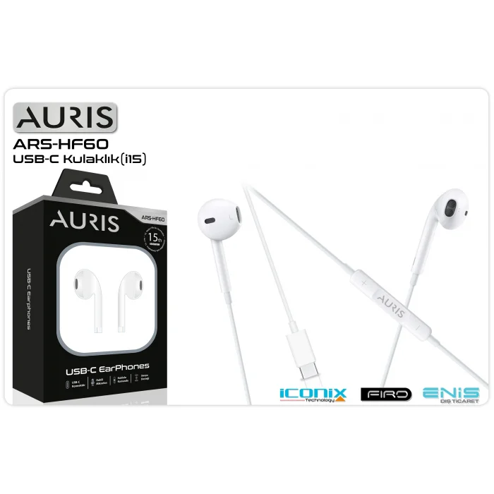 Kulaklık Mikrofonlu Kulak İçi Type-C  Auris ARS-HF60