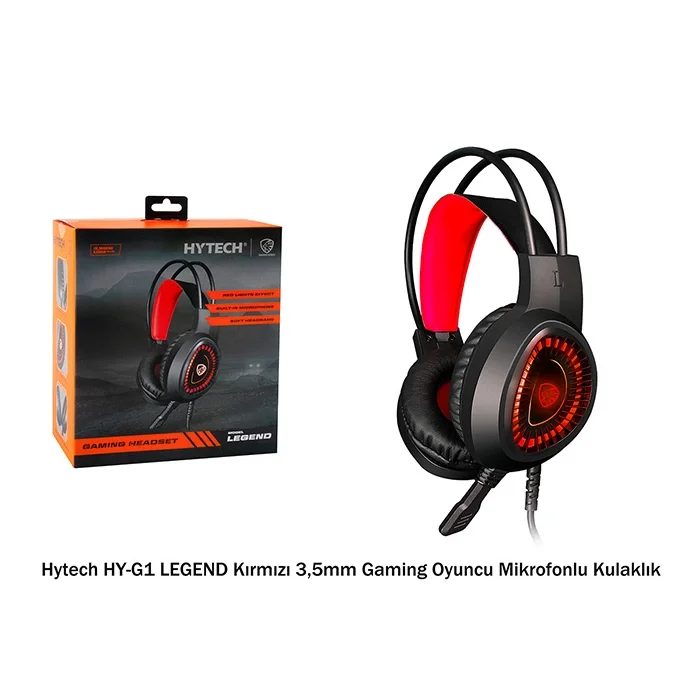 Kulaklık Mikrofonlu Oyuncu Ledli Hytech HY-G1 LEGEND Kırmızı