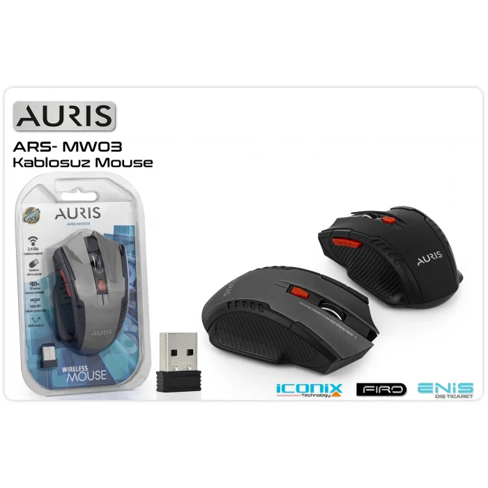 Mouse Kablosuz Auris ARS-MW03 Gri