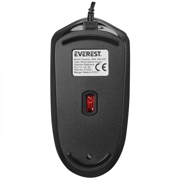 Mouse Optik 3D 1200 Dpi Everest Sm-220 Siyah Kırmızı