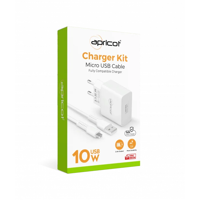 Şarj Aleti Takım Micro 2.4A Apricot APC-U210M