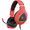 Kulaklık Mikrofonlu Oyuncu Usb 7.1 RGB Işık Rampage M7 MONCHER Kırmızı