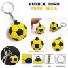 Anahtarlık Futbol Topu 3 Cm Sarı Lacivert 10 Lu Paket Qtop Q-1009