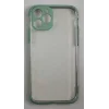 İphone 11 Pro Kılıf Şeffaf Silikon Kenarı Yeşil