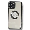 İphone 12 Pro Kılıf Lüx Lazer Gümüş Şeffaf