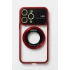 İphone 14 Pro Kılıf Kamera Korumalı Magsafe Colourl Koyu Kırmızı