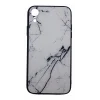 İphone XR Kılıf Mermer Desenli Silikon Beyaz
