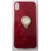 İphone XR Kılıf Yüzüklü Taşlı Renkli İnci Kırmızı