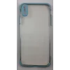 İphone XS Max Kılıf Şeffaf Silikon Kenarı Turkuaz