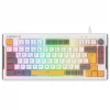 Klavye Oyuncu Gaming RGB Membrane Type-C Kablolu Everest KB-75 Smooth Beyaz-Gri-Sarı