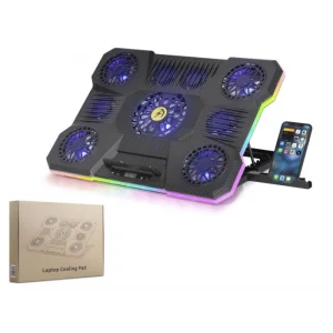 Notebook Soğutucu Oyuncu 9 Fanlı Rgb Ledli Telefon Standtlı Hadron DCXA21