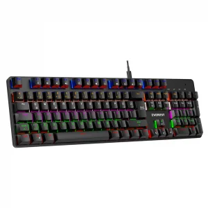Klavye Q Gaming Oyucu Mekanik Red Switch Rainbow Aydınlatmalı Full Anti-Ghosting Everest KB-MK1 Lumos Siyah