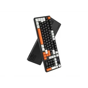 Klavye Gaming Oyuncu LCD RGB Kablosuz-Bluetooth Mekanik Torima TK-15 Siyah Turuncu