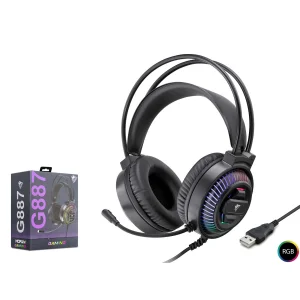 Kulaklık Mikrofonlu Oyuncu Usb 7.1 Surround Over-Ear Mofan G887 Siyah