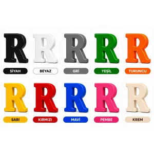Dekoratif  -R- Harfi 20 Cm Q-1313