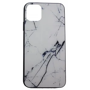 İphone 11 Pro Max Kılıf Mermer Desenli Silikon Beyaz