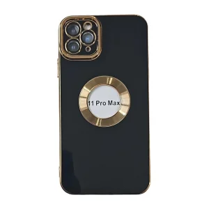 İphone 11 Pro Max Kılıf Lüx Lazer Gold Siyah
