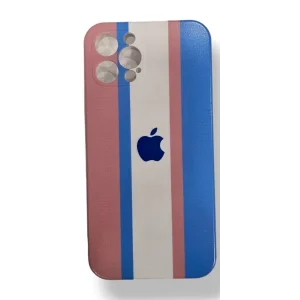 İphone 12 Pro Kılıf Logolu Lansman Gökkuşağı Açık Mavi