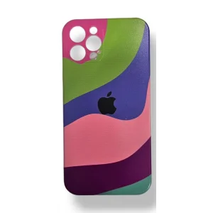 İphone 12 Pro Kılıf Logolu Lansman Gökkuşağı Açık Yeşil