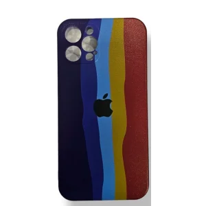 İphone 12 Pro Kılıf Logolu Lansman Gökkuşağı Lacivert