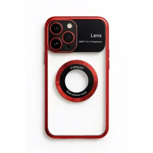 İphone 13 Pro Max Kılıf Kamera Korumalı Magsafe Colourl Koyu Kırmızı