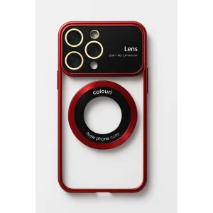 İphone 14 Pro Kılıf Kamera Korumalı Magsafe Colourl Koyu Kırmızı