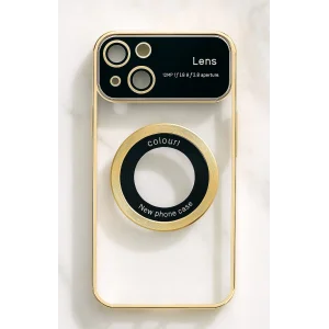 İphone 15 Kılıf Kamera Korumalı Magsafe Colourl Gold