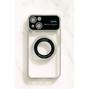İphone 15 Kılıf Kamera Korumalı Magsafe Colourl Gümüş