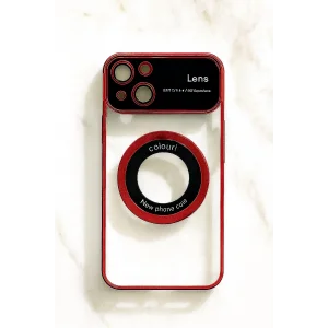 İphone 15 Kılıf Kamera Korumalı Magsafe Colourl Kırmızı