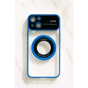 İphone 15 Kılıf Kamera Korumalı Magsafe Colourl Mavi