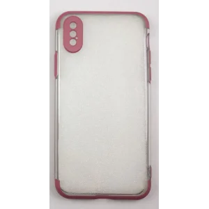 İphone X Ve XS Kılıf Şeffaf Silikon Kenarı Kırmızı