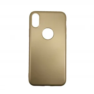 İphone X Ve XS Arka Kılıf Rubber Silikon Gold
