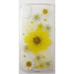 İphone X Ve XS Kılıf Sarı Çiçekli Silikon