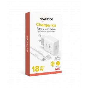 Şarj Aleti Takım Type-C 5V 3.4A Apricot APC-U310T Beyaz