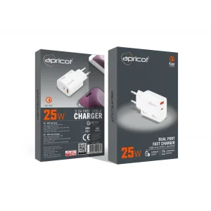 Şarj Kafa Type-C + Usb Çıkış 25 W Hızlı Şarj Apricot APC-U426