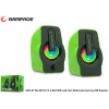 Hoparlör Speaker Usb 6W Rgb Ledli Rampage Falsetto RMS-G7 Yeşil