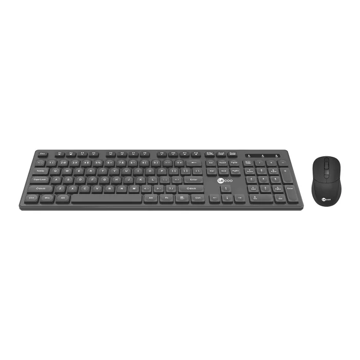 Klavye Mouse Set Kablosuz Türkçe Q Lenovo Lecoo KW201 Siyah