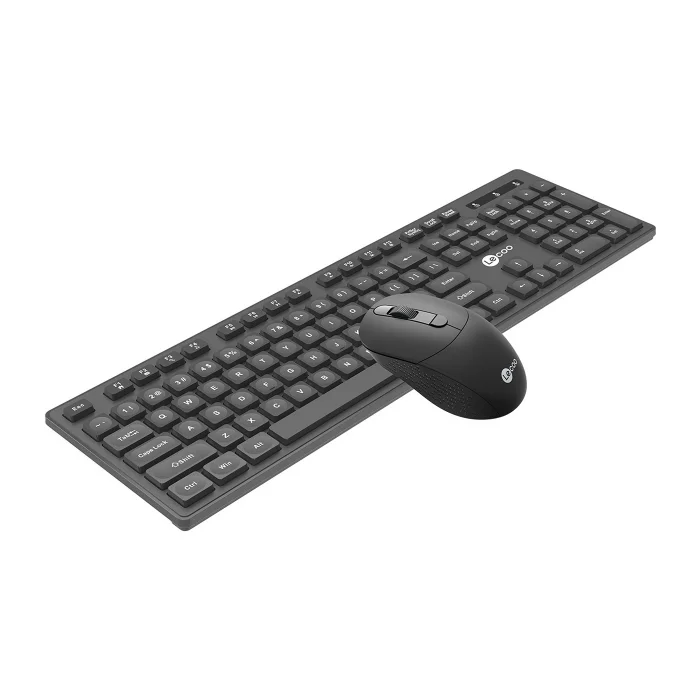 Klavye Mouse Set Kablosuz Türkçe Q Lenovo Lecoo KW201 Siyah