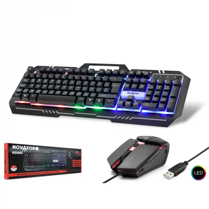 Klavye Mouse Set Q Kablolu Oyuncu Işıklı Novator HD865