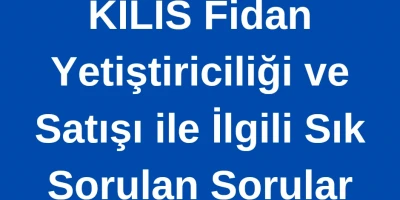 Kilis Fidan Yetiştiriciliği ve Satışı ile İlgili Sık Sorulan Sorular